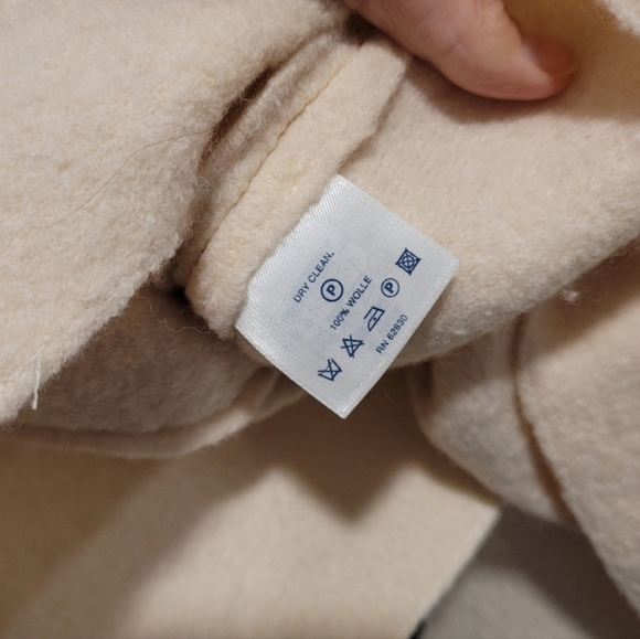 Lands' End Kids Wool Cream Button Up Coat Size 14 - Picture 6 of 7